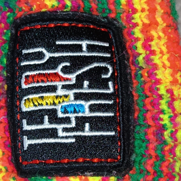 Teddy Fresh Very Bright Multicolor Kids Beanie.  Neon Colors - Picture 3 of 4